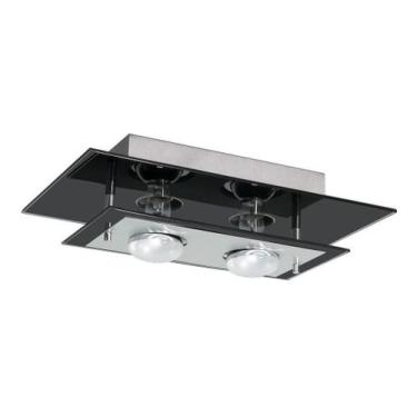 Imagem de Lustre Luminária Plafon com 02 Vidros Para Sala Quarto Cozinha Utiliza