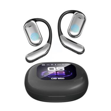 Imagem de Fones de ouvido de tradução de idiomas AI, tela LCD sensível ao toque, tradutor de idiomas em tempo real, 144 idiomas, fones de ouvido abertos, ajuste confortável, iOS e Android, ideal para viagens de