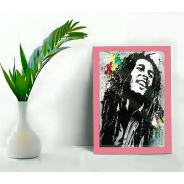 Imagem de Quadro Decorativo Bob Marley Ink Estúdio C/ Vidro 33x25 cm - Genérico,