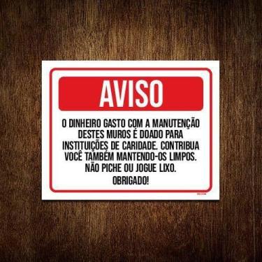 Imagem de Kit 10 Placas Aviso Não Pixe Não Jogue Lixo Muros - Sinalizo.Com