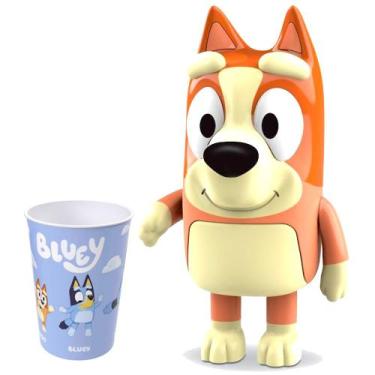 Imagem de Kit Boneca Bingo do Desenho Bluey 20cm com Copo Original - Elka