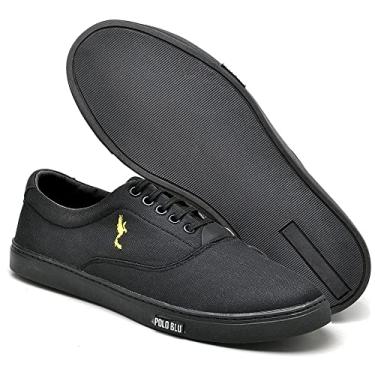 Imagem de Sapatenis Masculino Casual Original Polo Blu Cano Baixo Tênis Confortavel Leve Macio Variedades de Cores Exclusivo SAP7750, Polo Blu ORIGINAL (Preto/Preto, BR, Adulto, Numérico, 45)