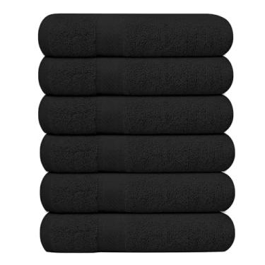 Imagem de KAHAF COLLECTION Pacote com 6 toalhas de banho 68 x 137 cm, 100% algodão, maior e mais leve, mais rápido de secar, super macio e absorvente, perfeito para banheiro (preto, pacote com 6 (68 x 137 cm)