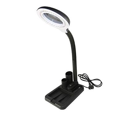 Imagem de Candeeiro de mesa preto pequeno 6W 40LED 5X/10X lupa com design de armazenamento de gadget lâmpada de mesa ao lado de lente de ampliação impressão LED lâmpada de mesa