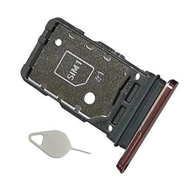 Imagem de Suporte de bandeja de cartão SIM ultra duplo s21 substituição para Samsung Galaxy s21 Ultra SM-G998B 6,8 polegadas, slot para cartão SIM também serve para Galaxy s21 Plus SM-G996 (violeta)