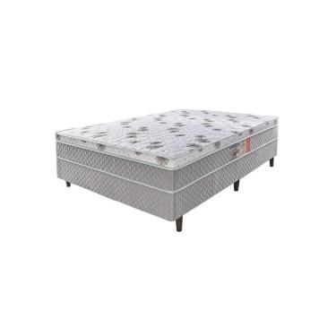 Imagem de Cama Box Casal Conjugada Aspen 138x47 Molas Ensacadas Euro Pillow D26 Cinza Umaflex