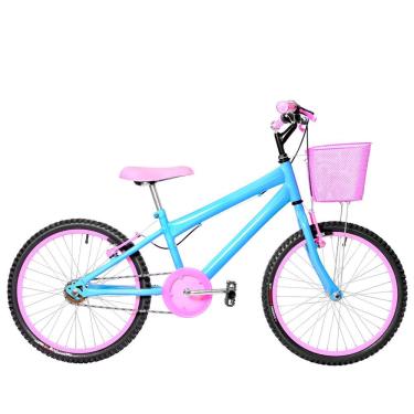 Imagem de Bicicleta Infantil Feminina Aro 20 Azul Claro e Rosa