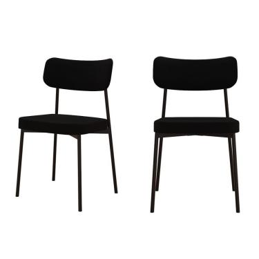 Imagem de Kit Com 2 Cadeiras Para Sala De Jantar Mona Yescasa Black
