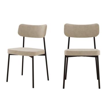 Imagem de Kit Com 2 Cadeiras Para Sala De Jantar Mona Yescasa Bege