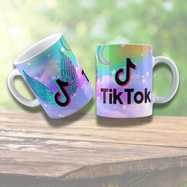 Imagem de Caneca De Porcelana 325ml Tik Tok Decorada Tik Tok 9