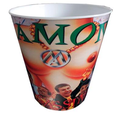 Imagem de Balde De Pipoca Allmix Plástico Mamonas Assassinas 3 Litros Branco