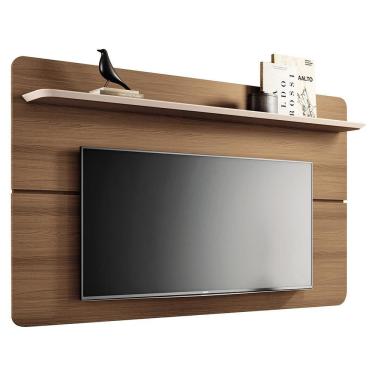 Imagem de Painel Suspenso Curv 1.8 Castanho-off White Para Tv Até 70 - Hb Móveis Castanho-off White