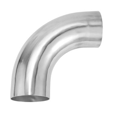 Imagem de TUCKBOLD 102 mm/10 pol. OD 90 graus curva 6061 tubo de liga de alumínio intercooler superfície polimento entrada de ar mangueira de conexão dupla cabeça plana 150 mm 15.0 cm 1mm 0.1 cm