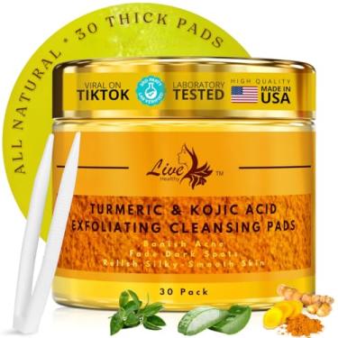 Imagem de Live Healthy Discos De Limpeza Originais Com Ácido Kójico E Cúrcuma - Esfoliantes, Brilho Facial, Disco Esfoliante Para Manchas Escuras, 30 Unidades