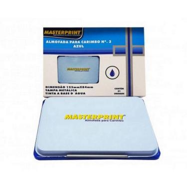 Imagem de Carimbeira Almofada Nº3 Grande Para Carimbo Almofada - MASTERPRINT, Az