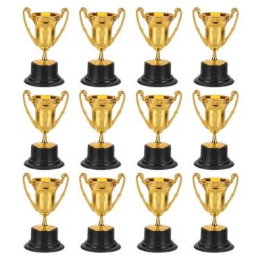 Imagem de PATIKIL Mini troféus de 8,5 cm, 12 peças de copos de troféu de cobre de plástico pequenos troféus de cobre para competições de torneios esportivos, lembrancinhas de festa, adereços para cerimônias