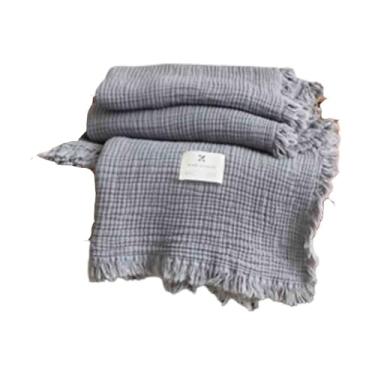 Imagem de JUSHZ Cobertores e mantas fofas femininas masculinas para cama adulto casal solteiro para sofá inverno algodão fio de 4 camadas multiuso lazer (azul, 200 x 230 cm)