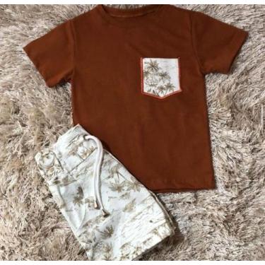 Imagem de Conjunto Infantil 100% ALGODÃO Camisa florida + Bermuda estampada - PA