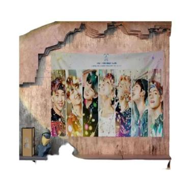 Imagem de Bandeira De Foto De Grupo Familiar BTS DIY Wall Art Decor Banner Para 