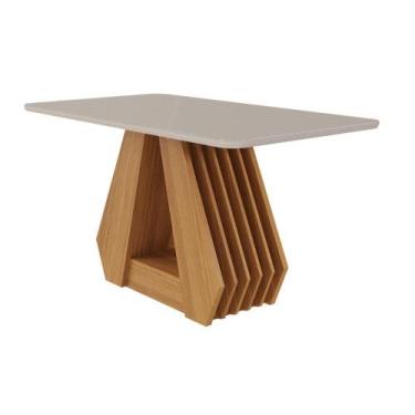 Imagem de Mesa De Jantar Tampo Vidro/Mdf 130X80Cm Retangular 4 Lugares Agata Cim