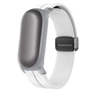 Imagem de Lamshaw Compatível com pulseiras Plaud NotePin, pulseiras esportivas de silicone macio compatíveis com gravador de voz Plaud NotePin (branco)