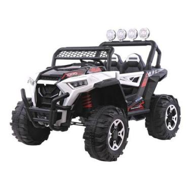 Imagem de Carrinho Elétrico Infantil Quadriciclo Utv 4x4 2 Lugares 12v Cor Branc