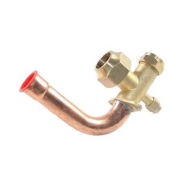 Imagem de Kuntesetty Válvula de parada de ar condicionado, encaixe de latão, fácil instalação, peça de reposição para AC, válvula de corte de 3 vias, 19mm