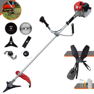 Imagem de Máquina de Cortar Grama Profissional À Gasolina Anmax CG430P 43cc 2HP de Potência 9.000rpm Roçadeira Completa Multifuncional Com 6 Opções de Cortes
