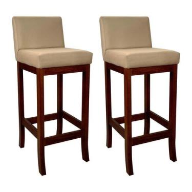 Imagem de Conjunto 02 Banquetas Alta em Madeira Maciça Nápoles - CCS Interiores