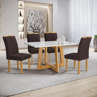 Imagem de Conjunto Mesa Arizona 120cm com 4 Cadeiras Arizona Tampo Smart Plus co