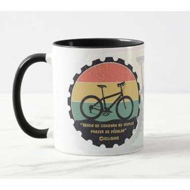 Imagem de Caneca Ciclista Pedar Bike Ciclismo Amo Pedalar Int Preto