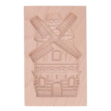 Imagem de ZJchao Woodwood, Madeira Fofa de Bétula, Ferramenta DIY - Molde de Biscoito de Madeira, Carimbo de Molde para Cozinha, Lavável Reutilizável, de Prensa de Biscoitos para (Moinho de)