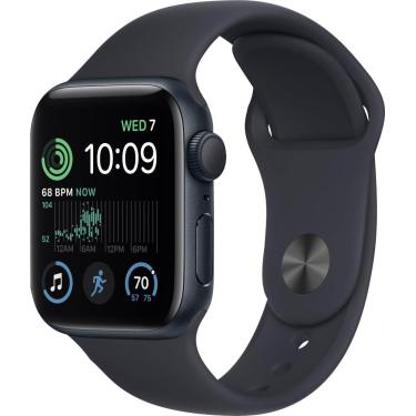 Imagem de Caixa de alumínio de 40 mm para Apple Watch SE 2ª geração (GPS) com pulseira esportiva Midnight - S/M - Midnight-MNT73LL/A