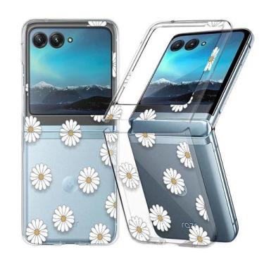 Imagem de Capa Transparente Anti-Choque com Padrão Floral para Motorola Razr 40/