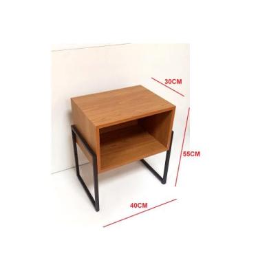 Imagem de Mesa de cabeceira Estilo Industrial amadeirada - Dylon moveis