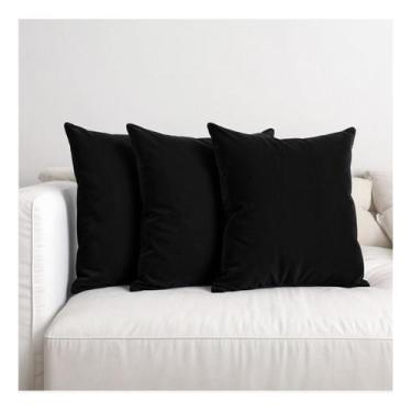 Imagem de Almofadas Cheia Veludo Sofa 45x45 Tons Colorido - Art in Decor, Preto