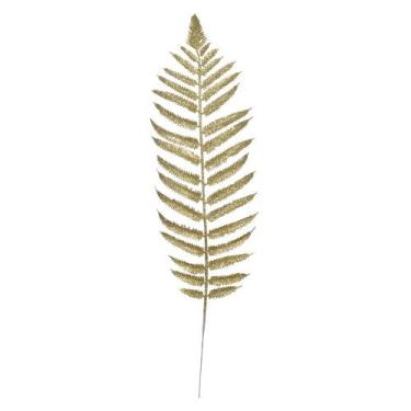 Imagem de Galho Natalino Folha Luxe Dourado Glitter 40cm - Tok da Casa