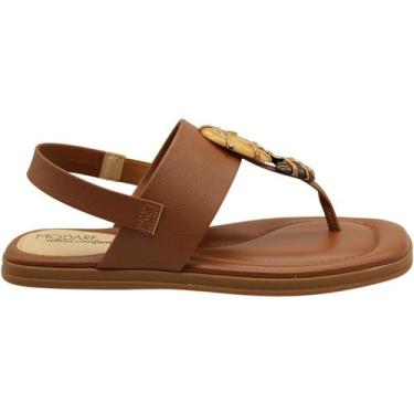 Imagem de Sandália Rasteira Modare Ultra Conforto Tira Adornada Feminina, Marrom