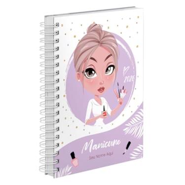 Imagem de Agenda Comercial 2026 Personalizada Capa Dura Manicure Cherry Cores (Lilás)