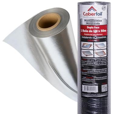 Imagem de Manta Térmica 10 25 50mts Reparo Aluminizada Vedação Vazamentos Telha Coberfoil Laje Telhado Telhas (4, Quilogramas)