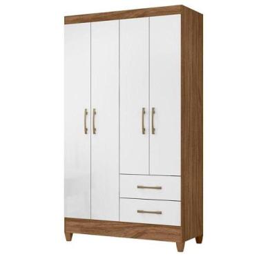 Imagem de Guarda Roupa Solteiro Chile 4 Portas Branco - Moval - MOVAL MOVÉIS, Na