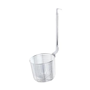 Imagem de WeiLaiKeQi Coador de macarrão para massas, peneira de alimentos, cesta de malha para massas, fritar alimentos, cesta para bolinhos, macarrão, cozinhar, escorrer, Argent