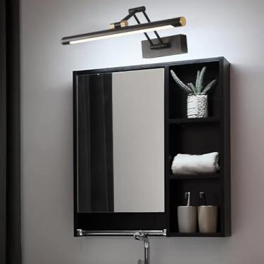 Imagem de GZZBMY Luz de parede LED para espelho de banheiro 180° lâmpadas de parede giratórias ajustáveis para moldura de imagem, arandelas de parede internas de metal moderno para barbear maquiagem sala de