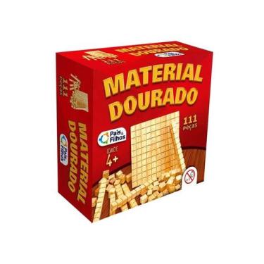Imagem de Brinquedo Educativo Material Dourado 111 Peças Pais e Filhos - Pais & 