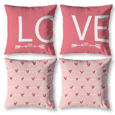 Imagem de Kit 4 Capa de Almofada 40cm x 40cm Modernas Decorativas Estampadas com