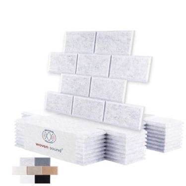 Imagem de Woven Sound Painéis de tijolo acústico sem costura visual, alta densidade, amortecimento de som, bloqueador de ruído decorativo azulejos de parede de feltro para tetos, escritório em casa e sala de
