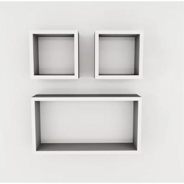 Imagem de KIT DE 3 NICHOS RETANGULAR DECORAÇÃO QUARTO, COZINHA, BANHEIRO 100% MDF BRANCO(BRANCO)
