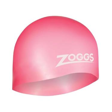 Imagem de Zoggs Touca de natação unissex de silicone de ajuste fácil, rosa, tamanho único