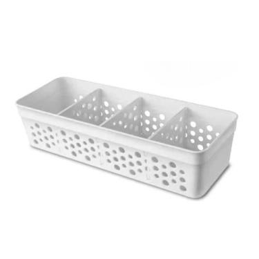 Imagem de Cesto Organizadora com 3 Divisórias Multifuncional Pequeno Cestinha Po