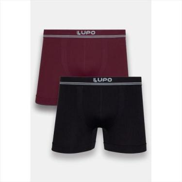 Imagem de Kit 2 Cuecas Lupo Boxer Microfibra Sem Costura Conforto, Bordô, Â, Pre